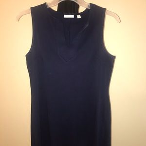 New York & Company V-Neck Navy Cotton Dress